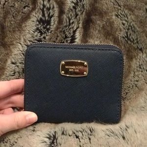Michael Kors Navy Zip Wallet
